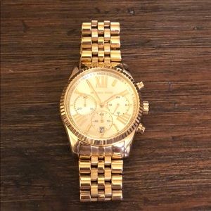 New Michael Kors Lexington Gold Tone Watch